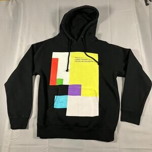 The 1975 A Brief Inquiry Tour Hoodie Mens Small Black Graphic Concert Sweatshirt